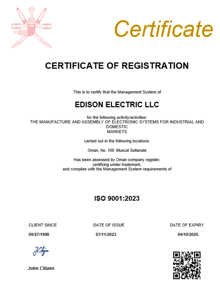 Oman business registration certificate Word and PDF template